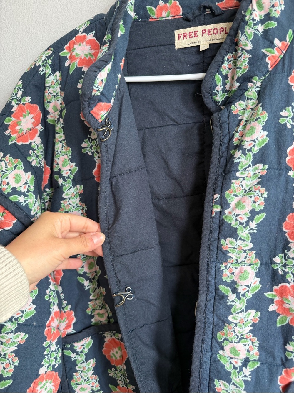 Free People Chloe Jacket Floral Quilted Dusk Combo M - Picture 7 of 10